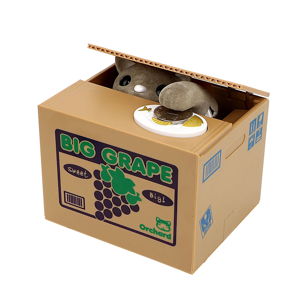 Tirelire-attrape-pièces-panda-gris