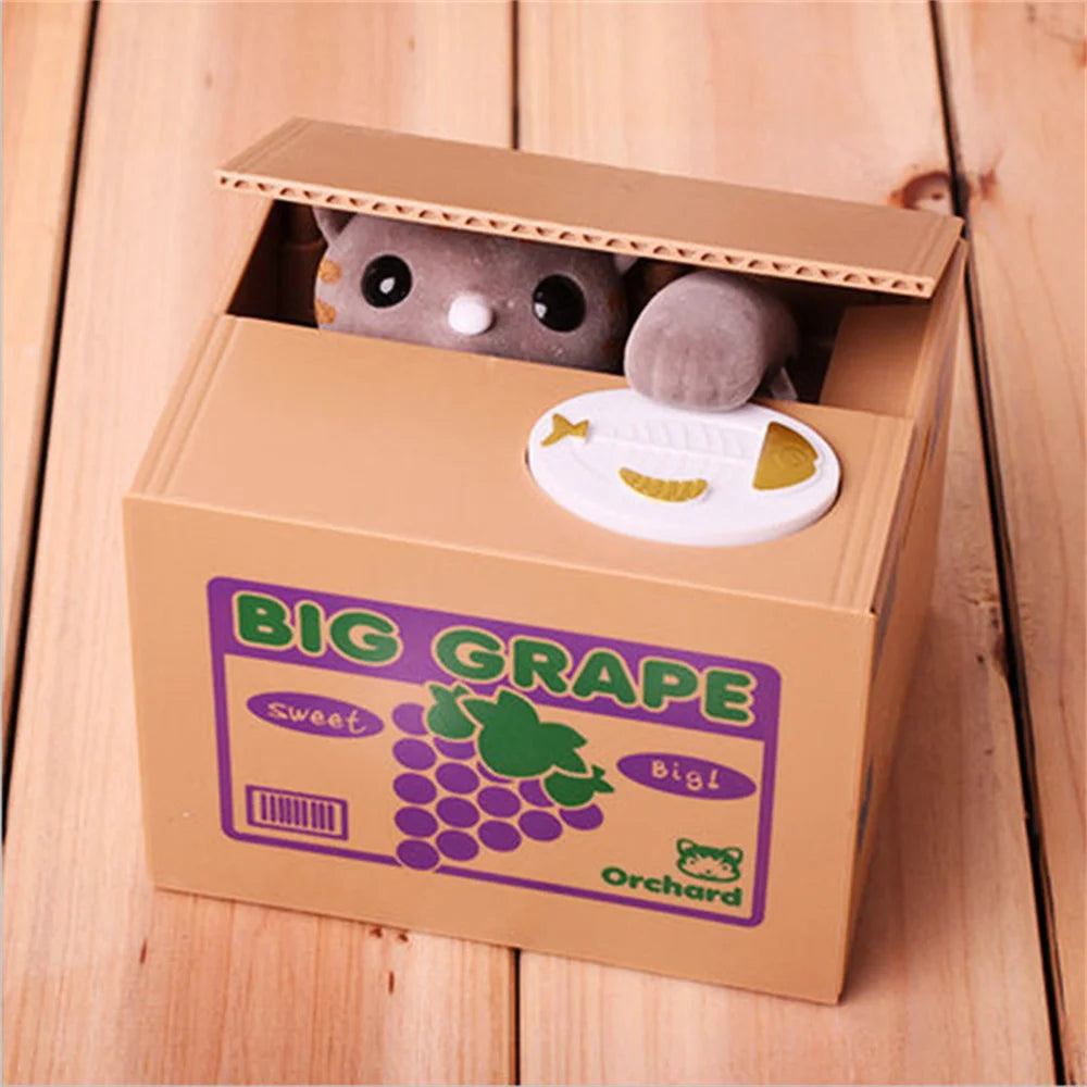 Tirelire enfant attrape pièces mains orange