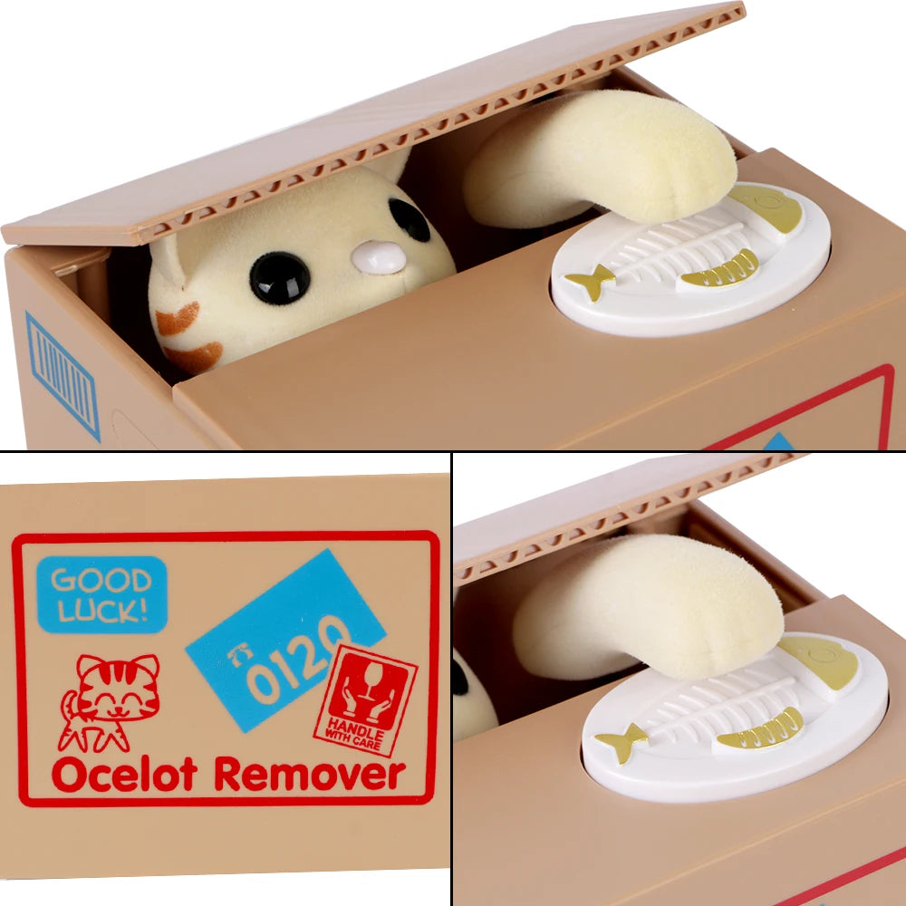 Tirelire attrape pièces panda gris