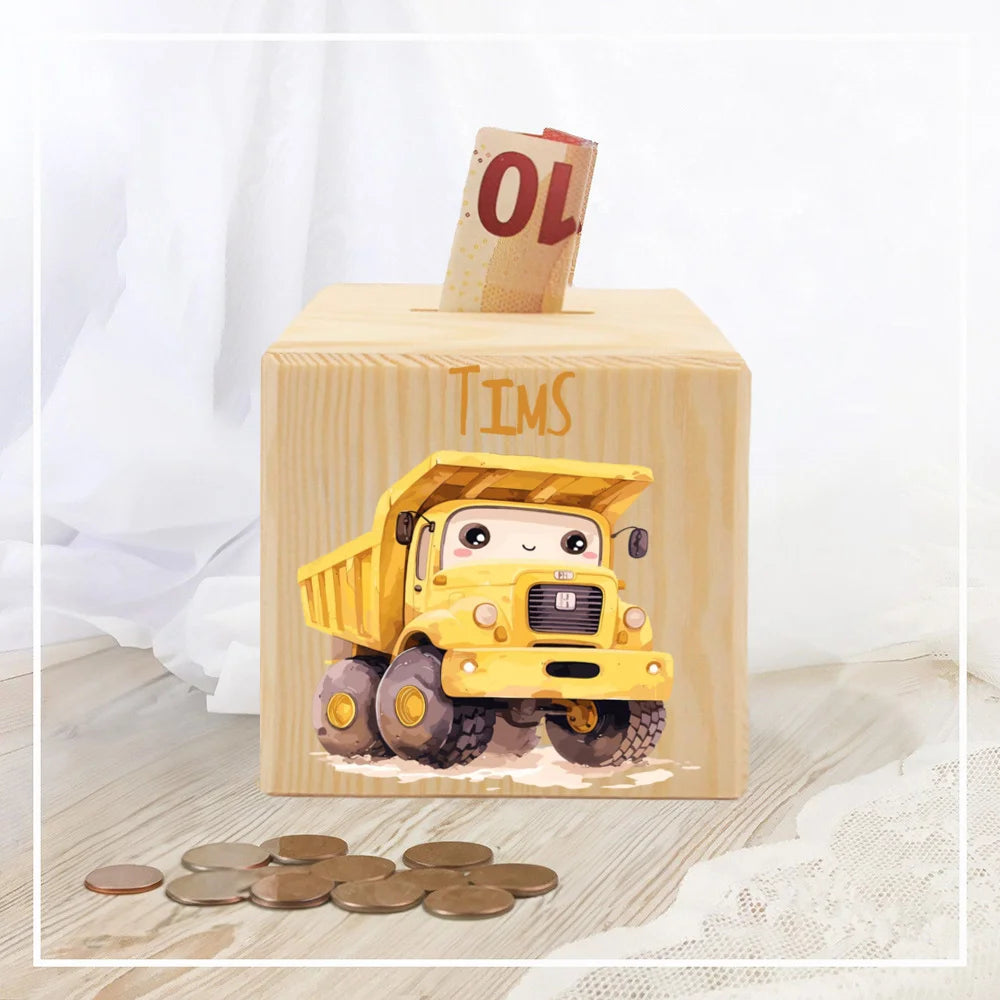 Tirelire enfant tracteur personnalisable