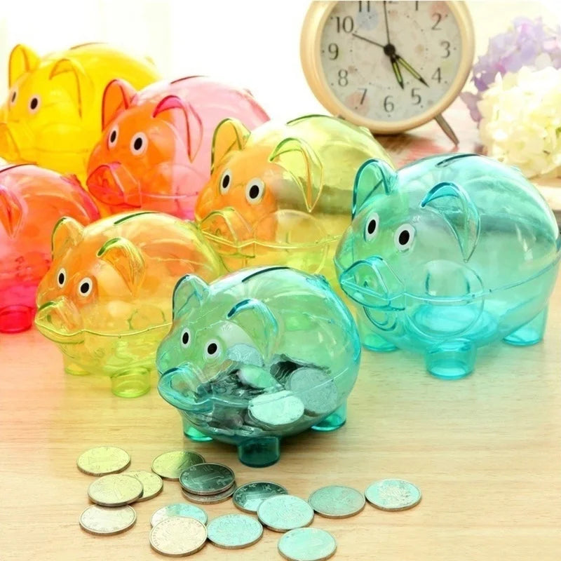 Tirlire enfant cochon transparent