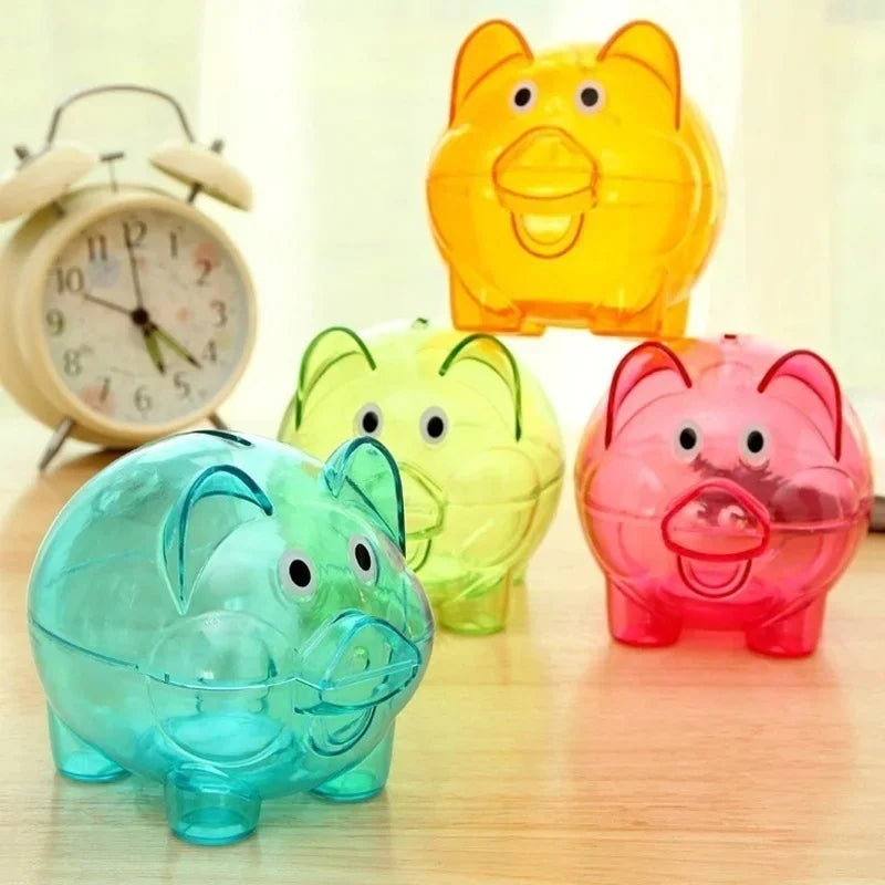 Tirlire enfant cochon transparent