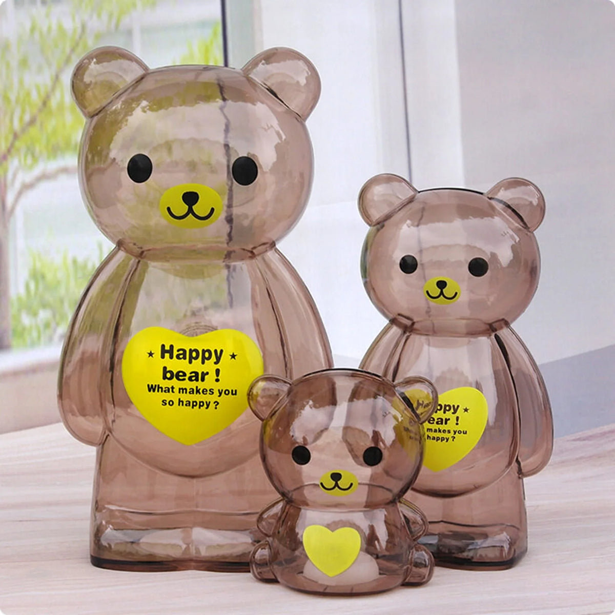 Tirelire enfant ours transparent