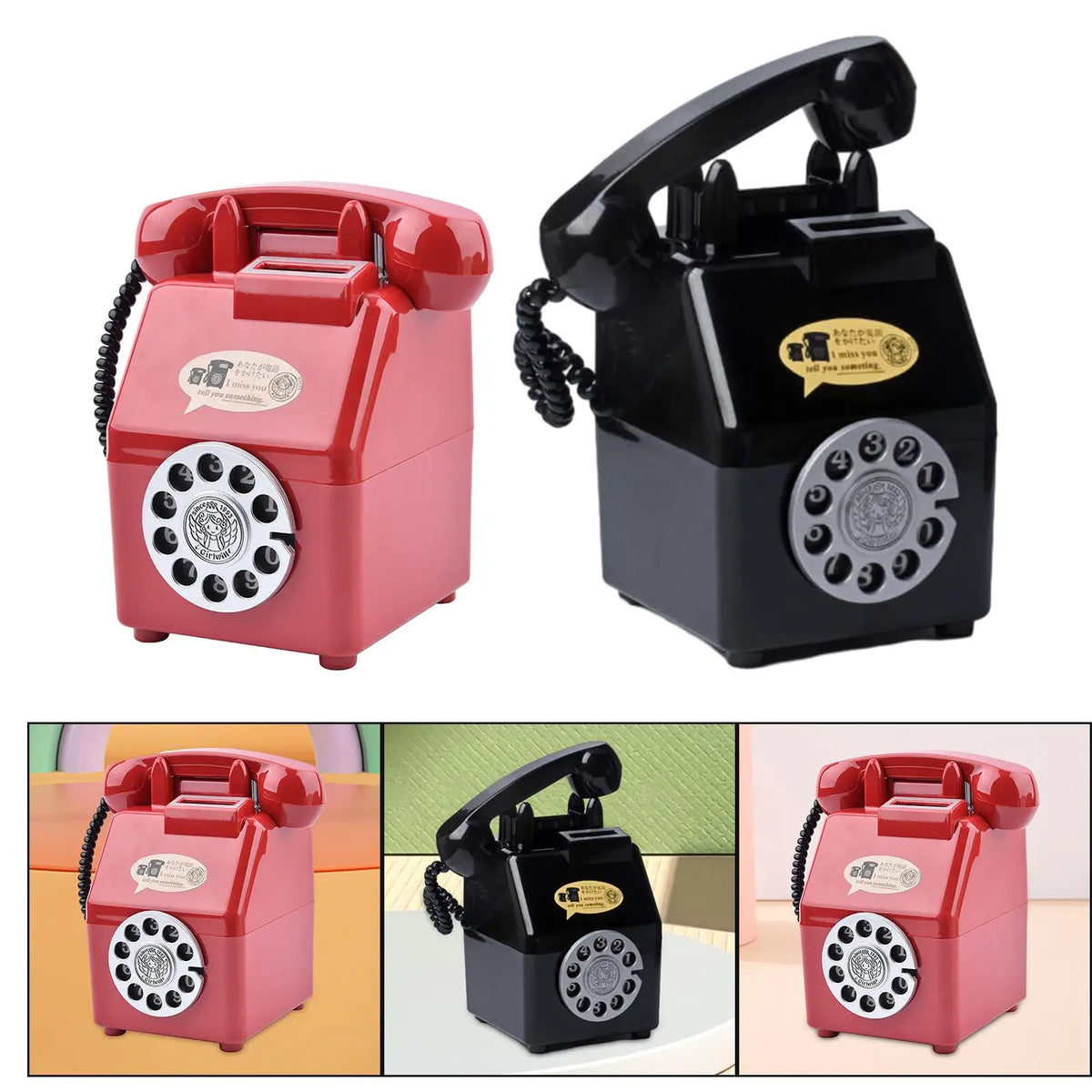 Tirelire enfant téléphone noir