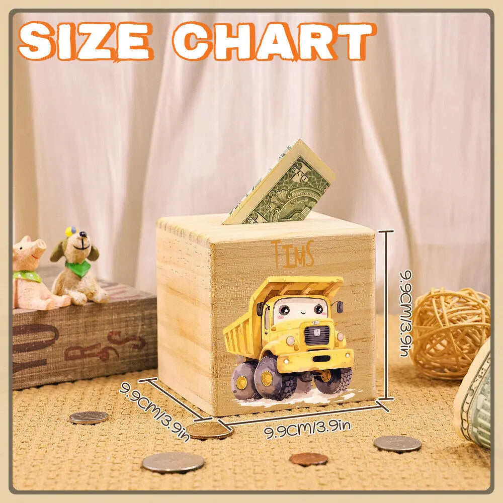Tirelire enfant tracteur vert personnalisable