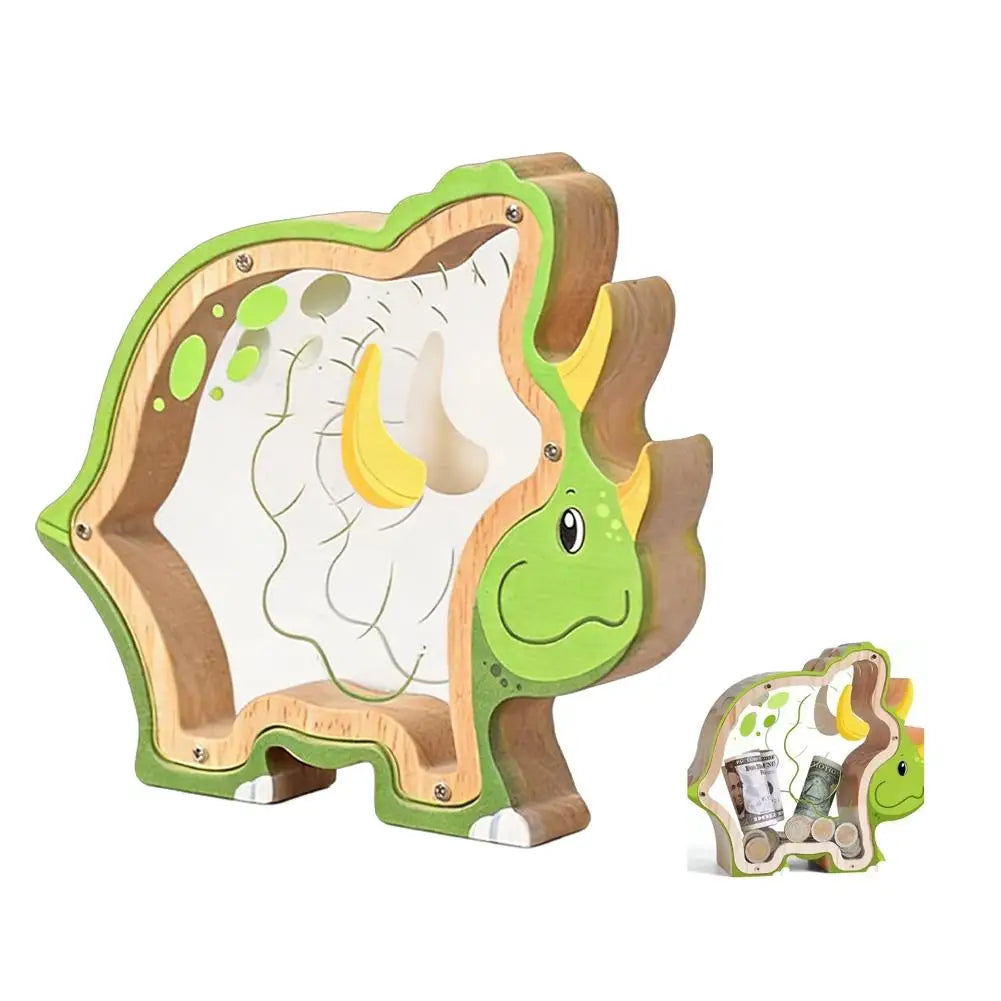 Tirelire enfant dinosaure transparent