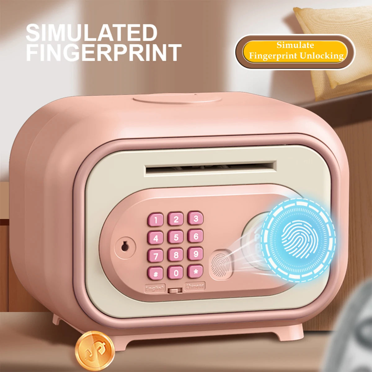 Tirelire enfant coffre rose