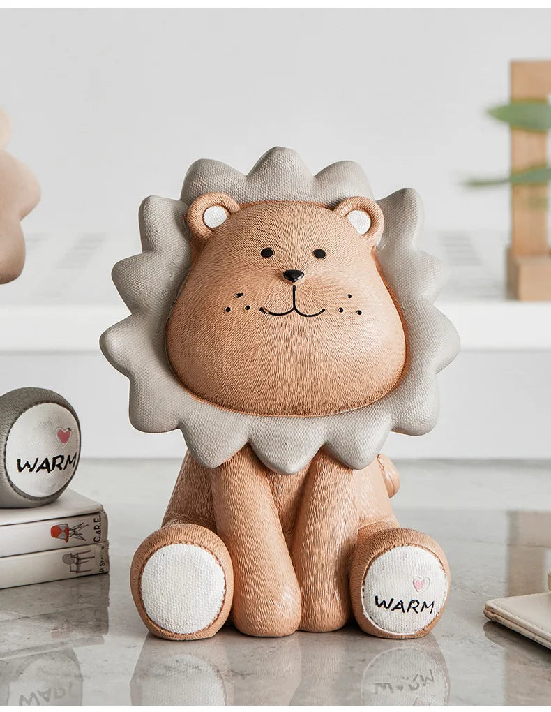 Tirelire-enfant-lion-assis