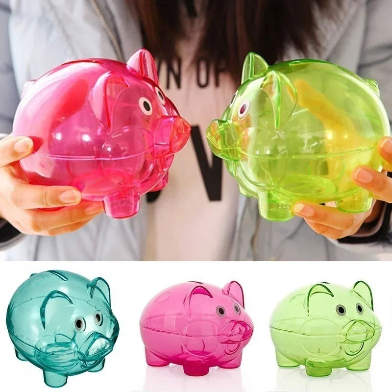 Tirlire enfant cochon transparent